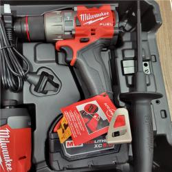 AS-IS Milwaukee M18 FUEL 18V Lithium-Ion Brushless Cordless Hammer Drill and Impact Driver Combo Kit (2-Tool) with 2 Batteries