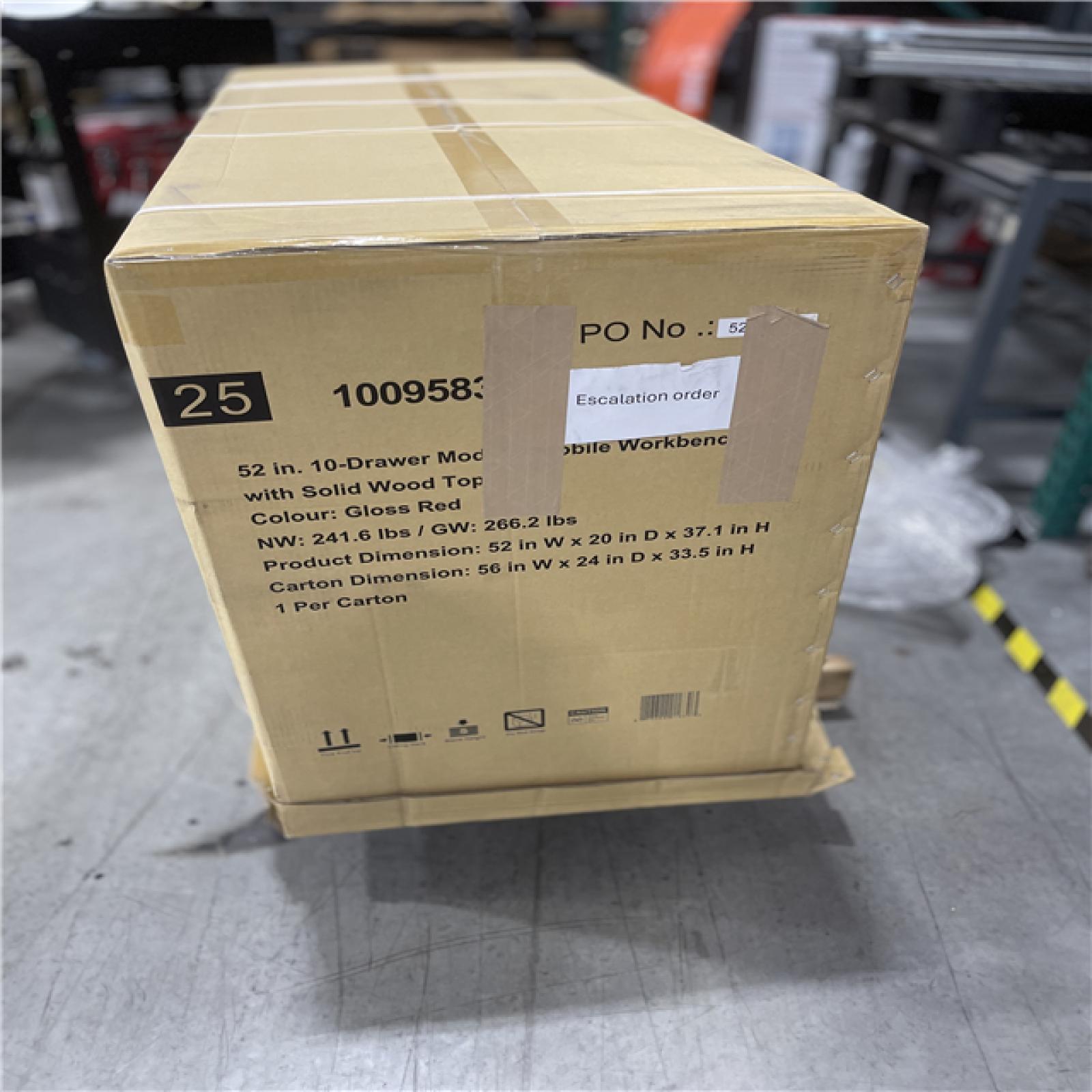 DALLAS LOCATION- Husky Modular Tool Storage 52 in. W x 20 in. D Standard Duty Red Mobile Workbench Cabinet