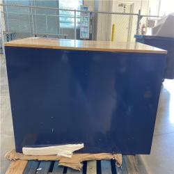 DALLLAS LOCATION - Husky 52 in. W x 25 in. D 10-Drawer Mobile Workbench Tool Chest with Solid Wood Work Top in Gloss Blue