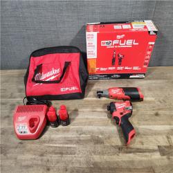 HOUSTON LOCATION - AS-IS Milwaukee 3453-22HSR M12 FUEL 12V Lithium-Ion Cordless 3/8 in. Ratchet and 1/4 in. Impact Driver Kit