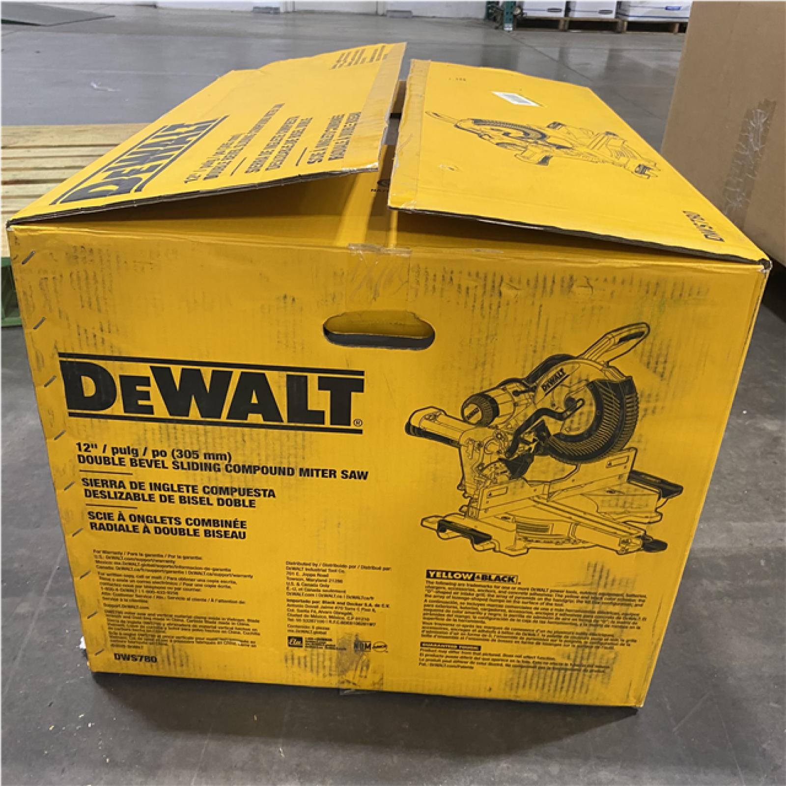 As-Is- DEWALT 15 Amp Corded 12 in. Double Bevel Sliding Compound Miter Saw