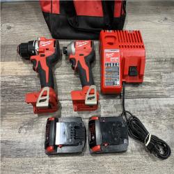 AS-IS Milwaukee 18V Lithium-Ion Brushless Cordless Compact Drill/Impact Combo Kit