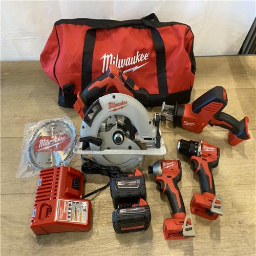 AS-IS Milwaukee 18-Volt Lithium-Ion Brushless Cordless (4-Tool) Combo Kit