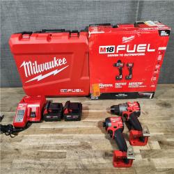 HOUSTON LOCATION - AS-IS (APPEARS LIKE NEW) Milwaukee FUEL 18V Lithium-Ion Brushless Cordless Hammer Drill and Impact Driver Combo Kit