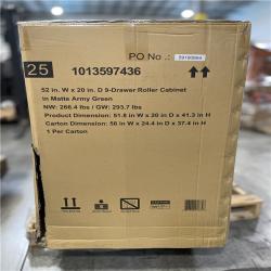 DALLAS LOCATION- AS-IS HUSKY Heavy Duty 52 in. W 9-Drawer Matte Army Green Rolling Tool Cabinet
