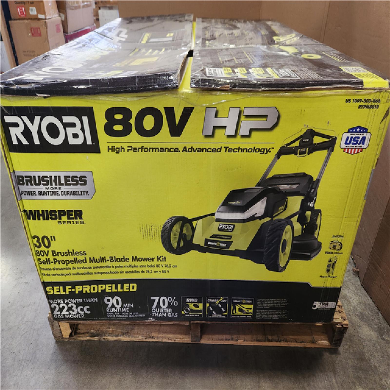 Phoenix NEW RYOBI 80V HP Brushless Battery Cordless Electric 30 in. Multi-Blade Lawn Mower with Battery and Charger (NO BAG)