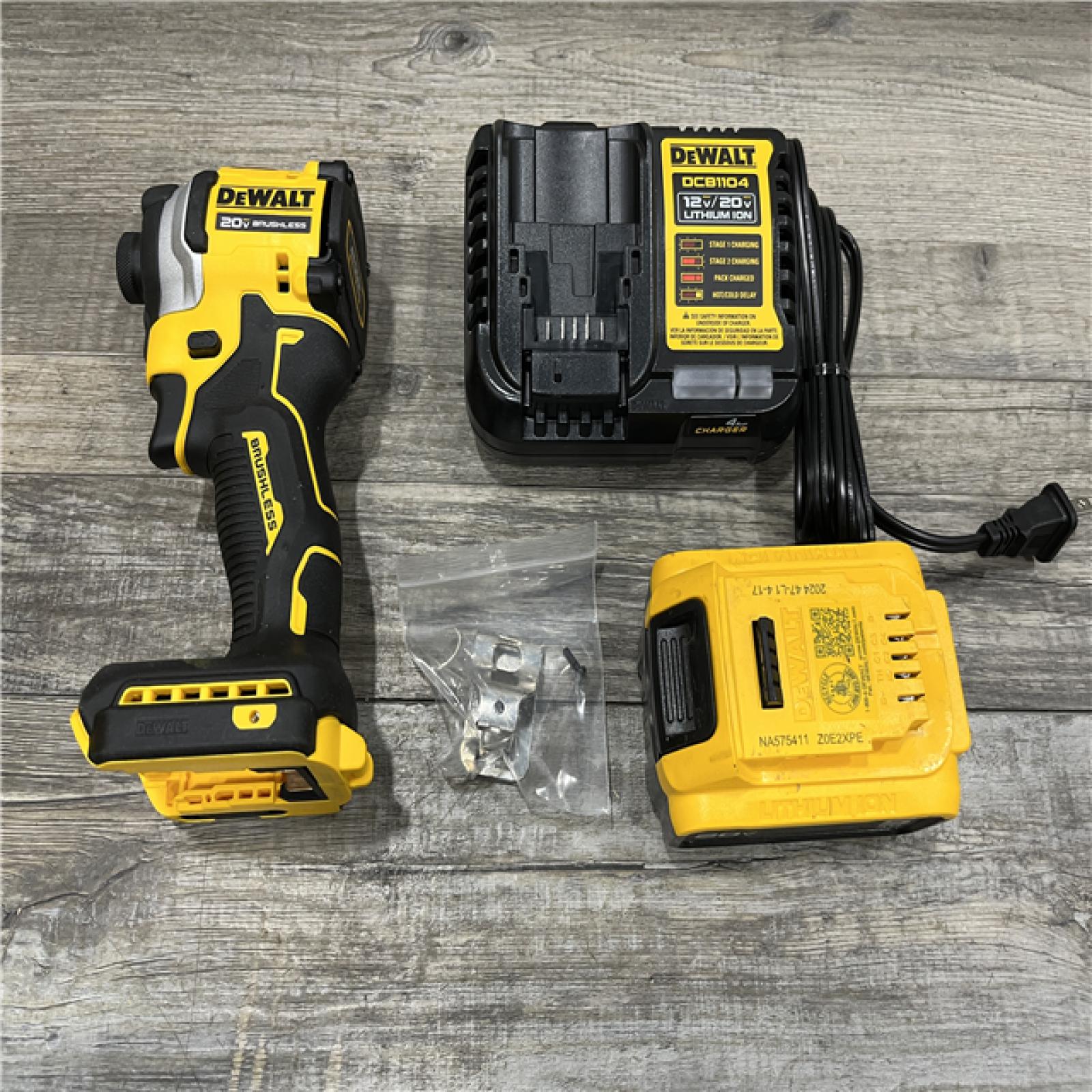 AS-IS DEWALT ATOMIC 20V MAX Lithium-Ion Cordless 1/4 in. Brushless Impact Driver Kit