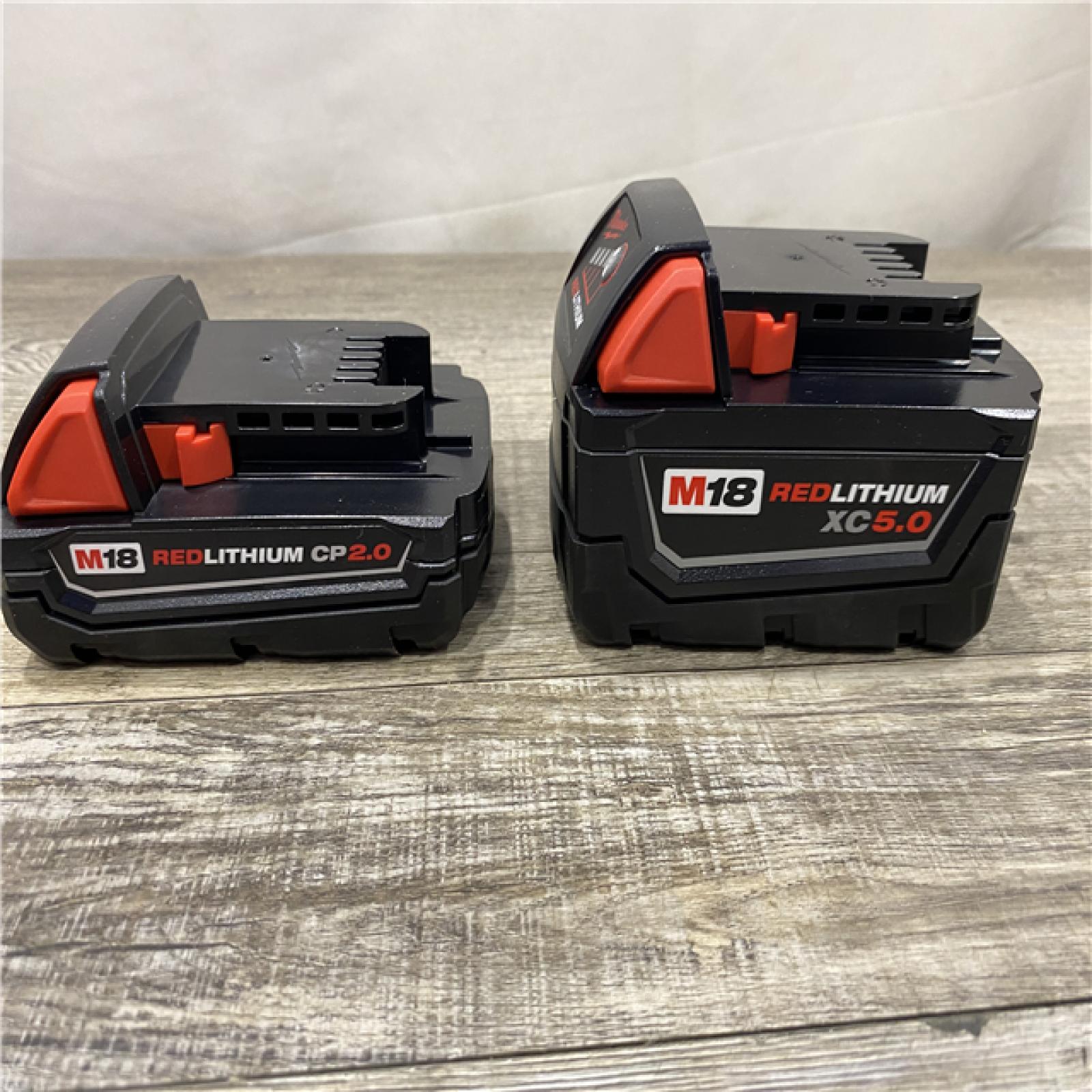 AS-IS Milwaukee 18-Volt Lithium-Ion Starter Kit with One 5.0 Ah and One 2.0 Ah Battery and Charger