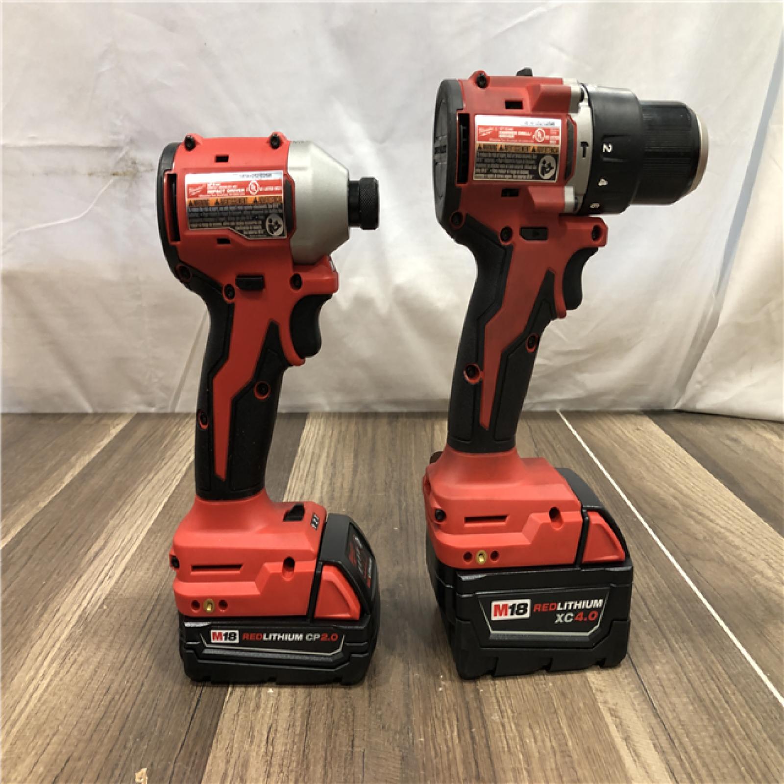 AS-IS Milwaukee 18-Volt Lithium-Ion Brushless Cordless Compact Hammer Drill/Impact Combo Kit