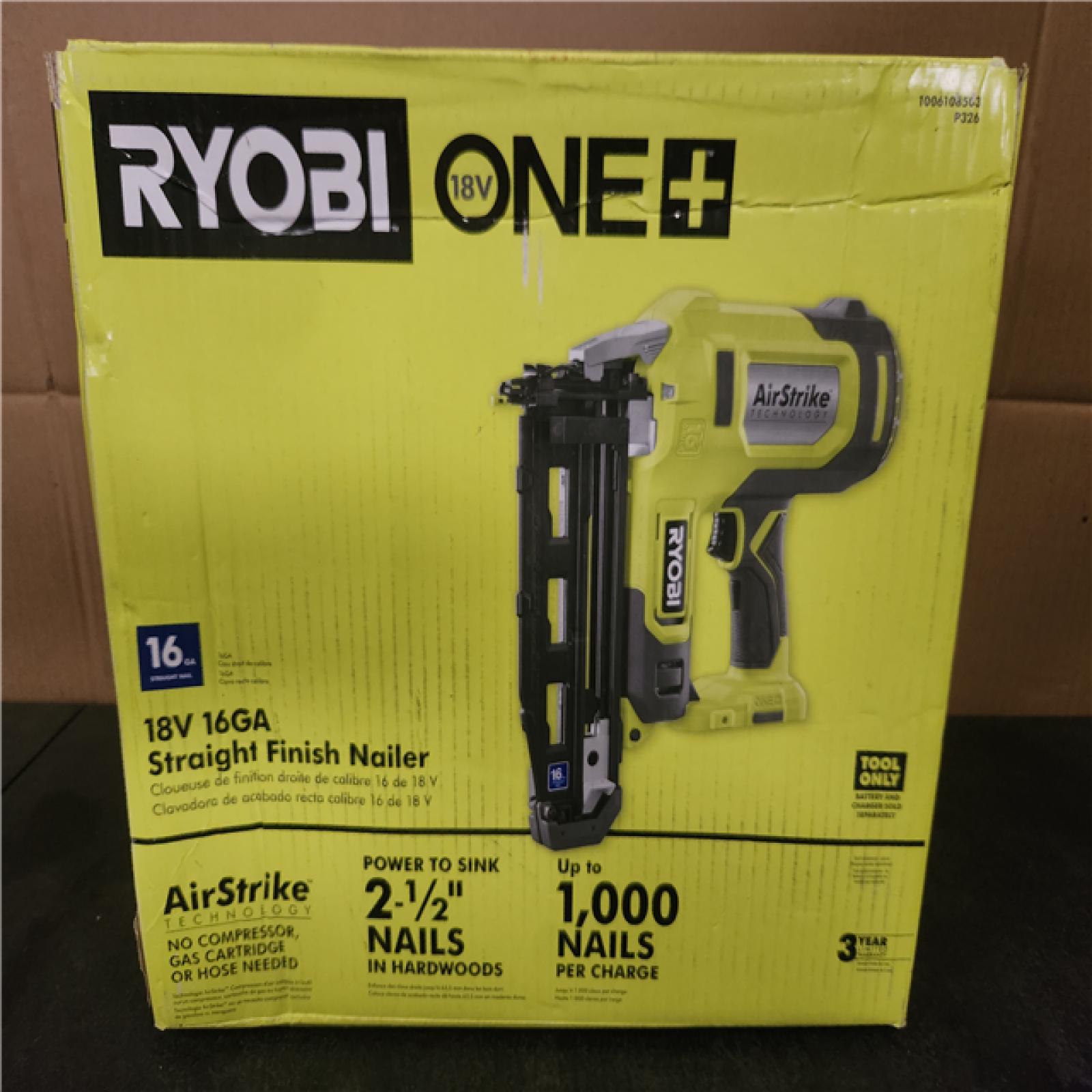 Phoenix LIKE NEW RYOBI ONE+ 18V AirStrike 16-Gauge Cordless Finish Nailer (Tool Only)
