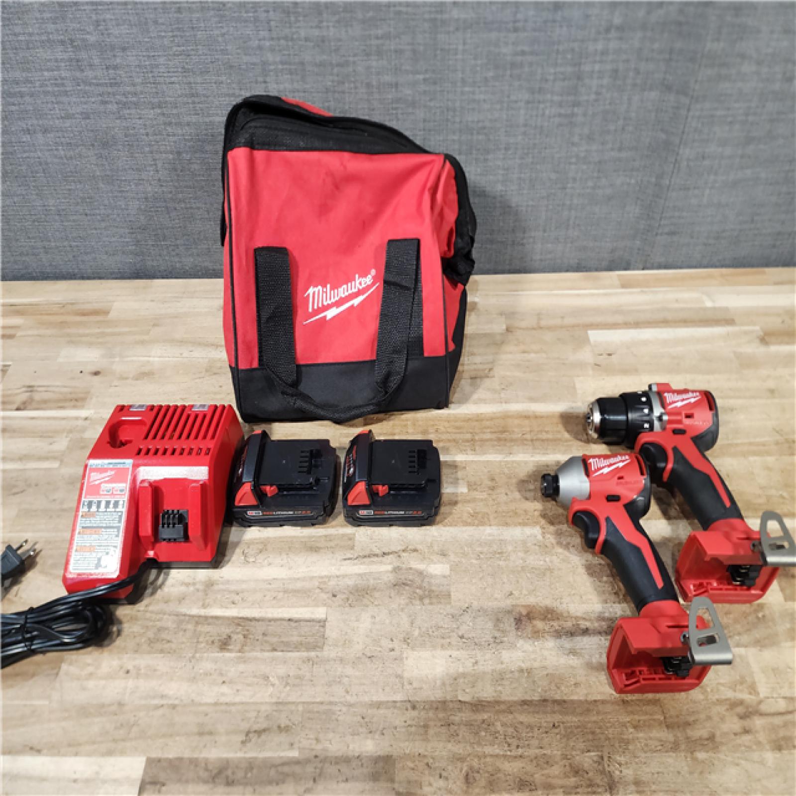 HOUSTON LOCATION - AS-IS Milwaukee 18V Lithium-Ion Brushless Cordless Compact Drill/Impact Combo Kit