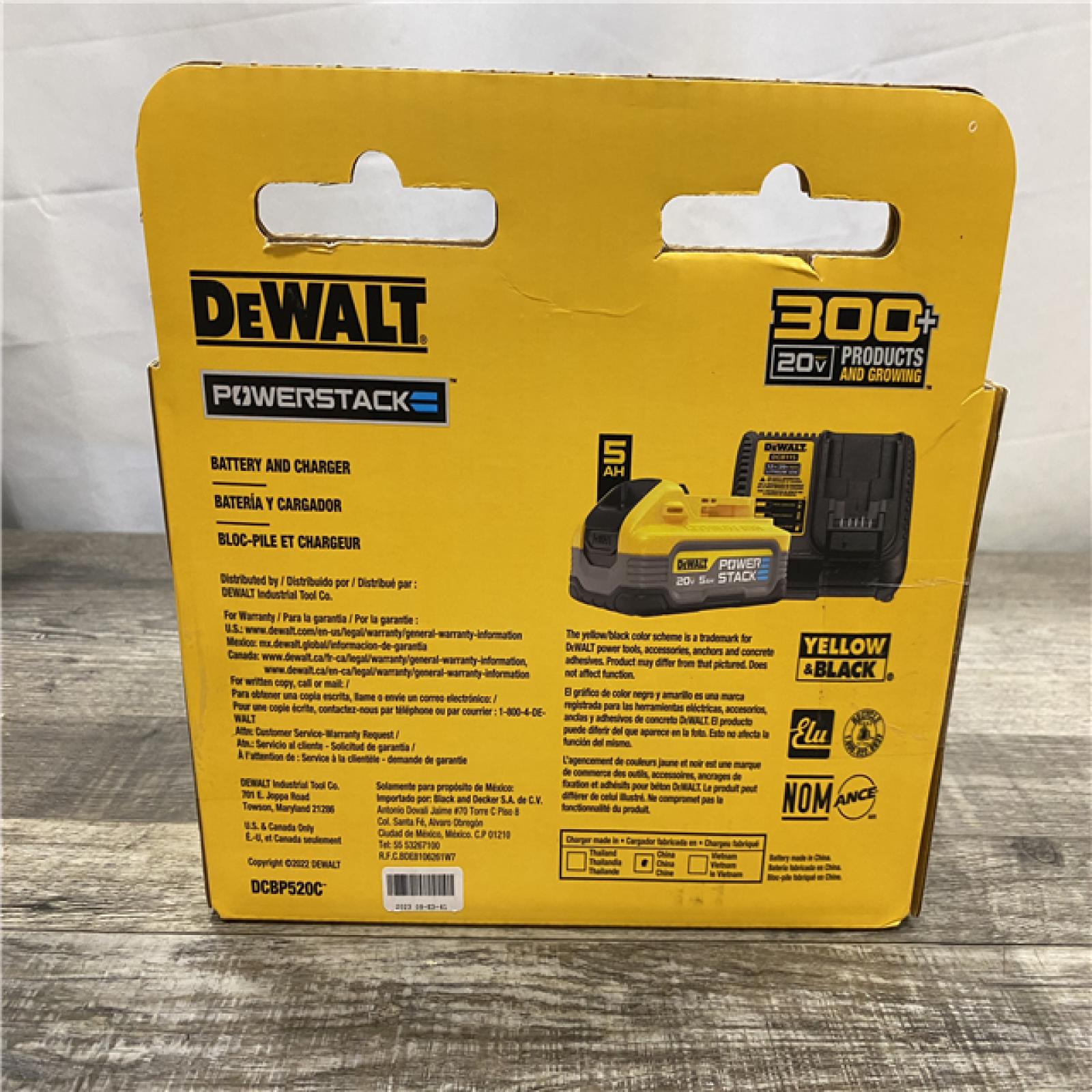 NEW - DEWALT 20V MAX XR POWERSTACK Lithium-Ion Battery Starter Kit with 5.0Ah Battery and Charger