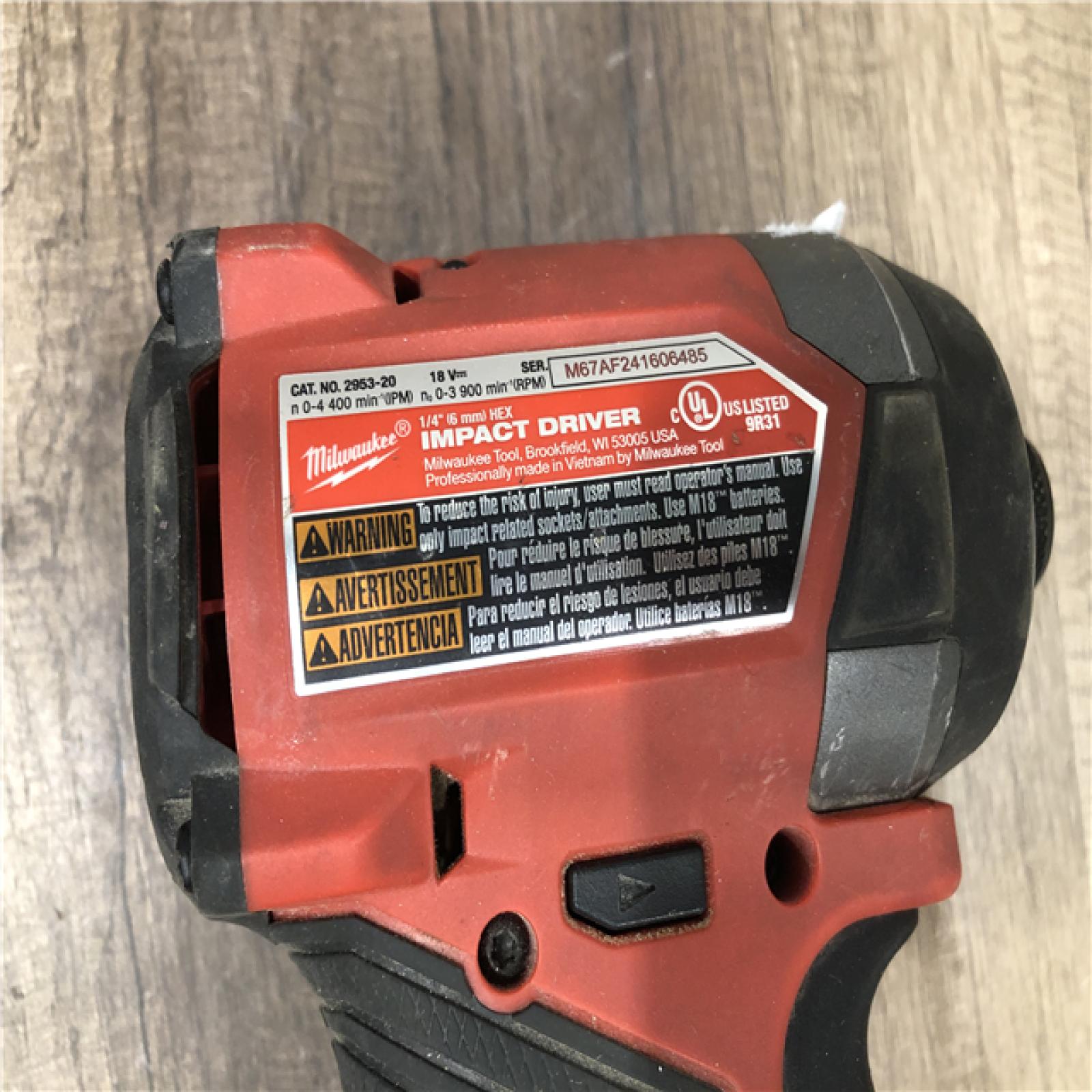 AS-IS Milwaukee FUEL 18V Lithium-Ion Brushless Cordless 1/4 in. Hex Impact Driver (Tool-Only)