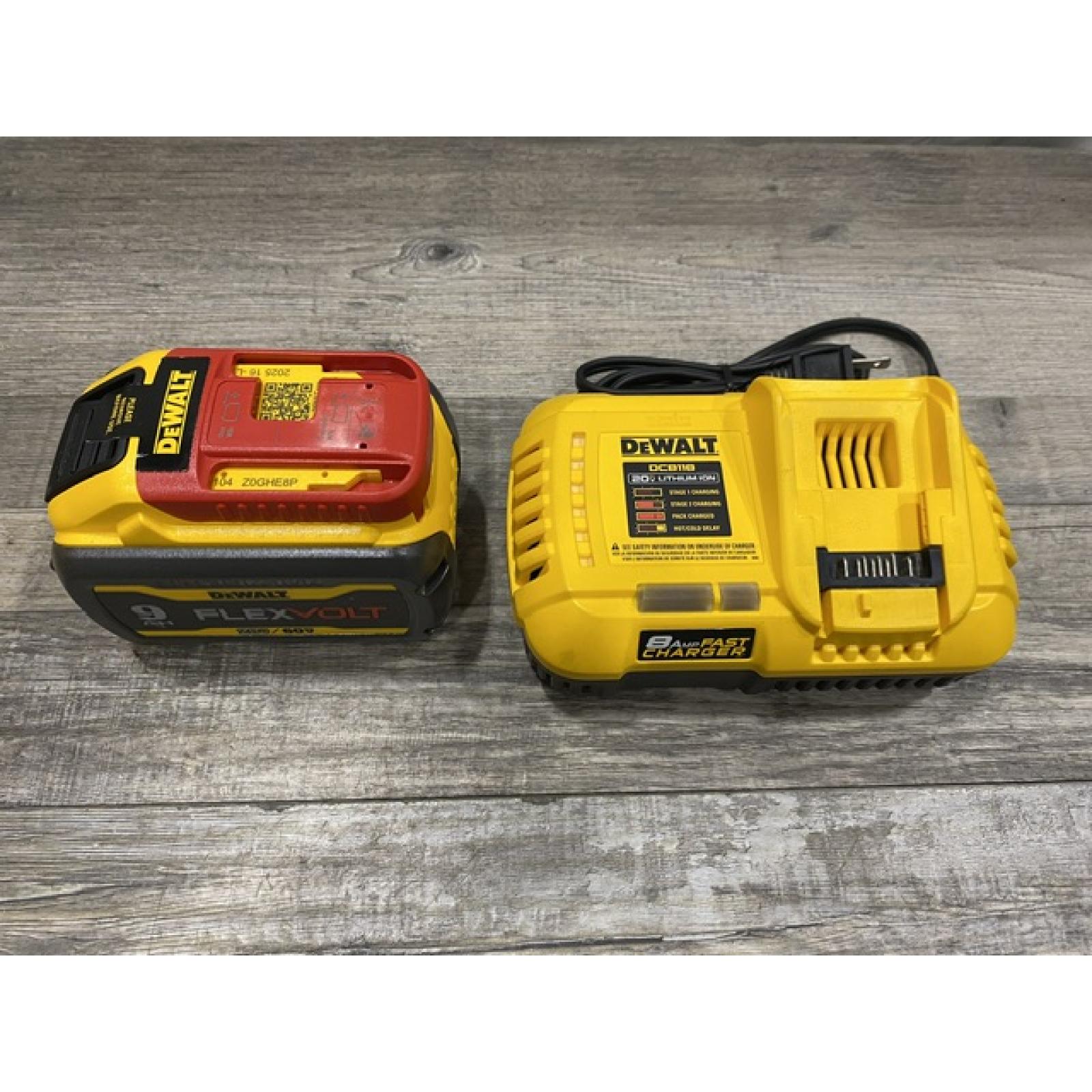 AS-IS DEWALT 20V/60V MAX FLEXVOLT Lithium-Ion 9.0Ah Battery and Charger Starter Kit