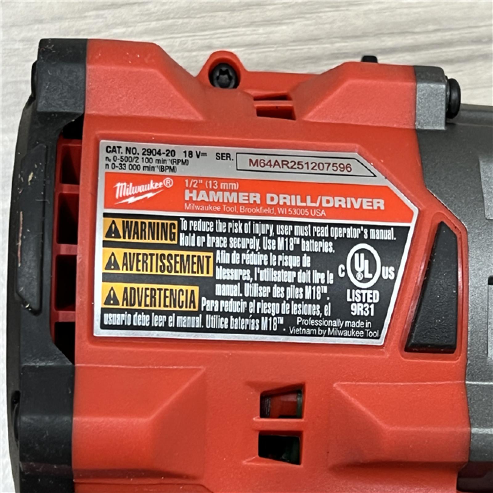 AS-IS Milwaukee FUEL 18V Lithium-Ion Brushless Cordless 1/2 in. Hammer Drill/Driver (Tool-Only)