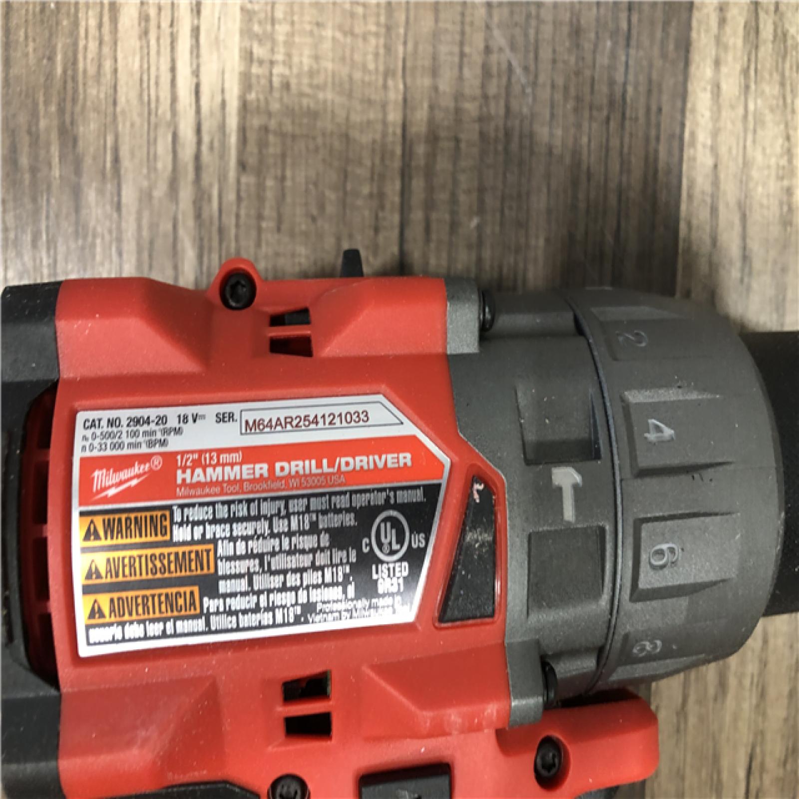 AS-IS Milwaukee FUEL 18V Lithium-Ion Brushless Cordless 1/2 in. Hammer Drill/Driver (Tool-Only)