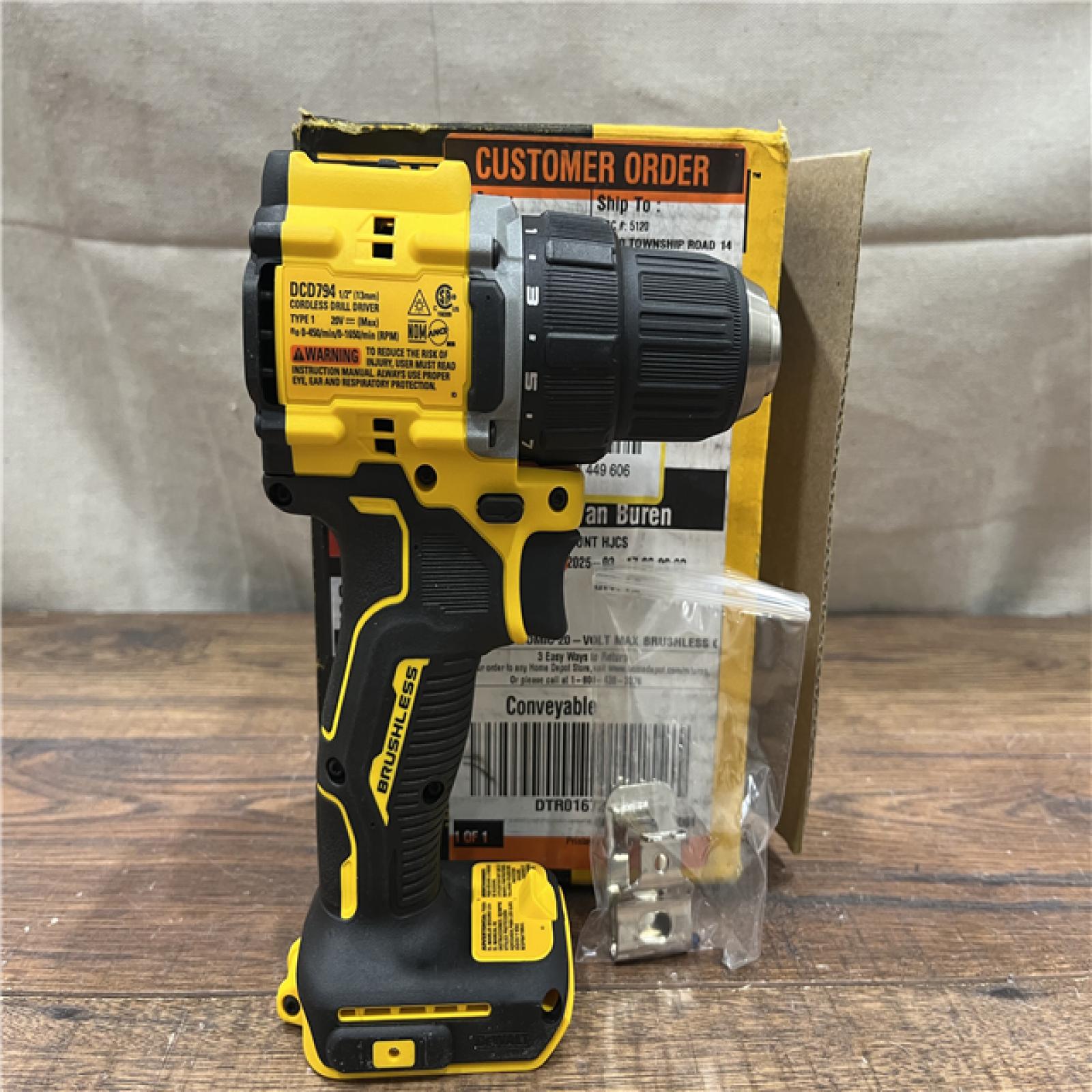 AS-IS DeWalt 20V MAX ATOMIC 1/2 in. Brushless Cordless Drill/Driver Tool Only