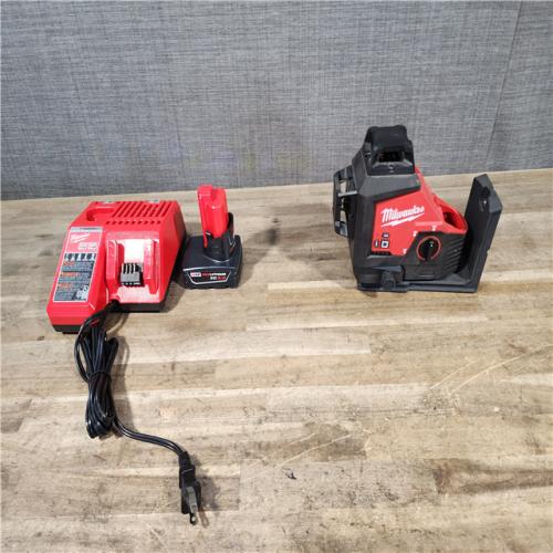 HOUSTON LOCATION - AS-IS Milwaukee 12-Volt Lithium-Ion Cordless Green 250 ft. 3-Plane Laser Level Kit