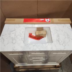 Phoenix NEW Home Decorators Collection Doveton 48 in. Single Sink Freestanding White Bath Vanity with White Engineered Marble Top (Assembled)