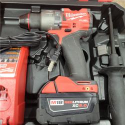 AS-IS  Milwaukee 2904-22 Hammer Drill Driver Kit with Batteries  Charger & Tool Case  Red