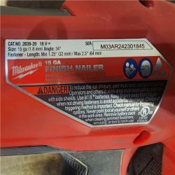 HOUSTON LOCATION - AS-IS Milwaukee 2839-20 M18 FUEL 15 Ga. 18 Volt Brushless Angled Finish Nailer (TOOL ONLY)