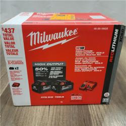 LIKE NEW! Milwaukee M18 18-Volt Lithium-Ion High Output Starter Kit with Two 6.0 Ah Battery and Charger