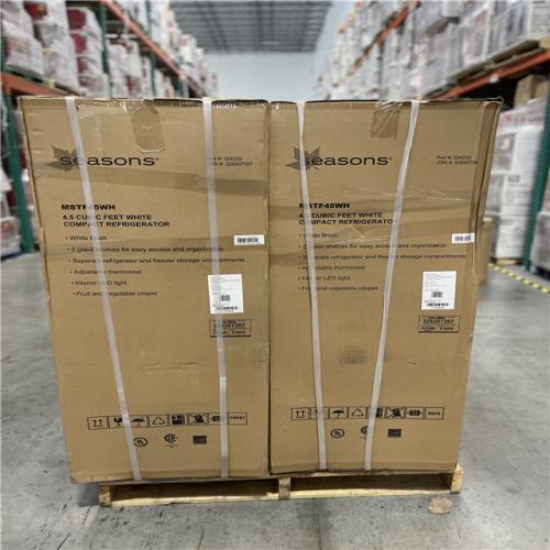DALLAS LOCATION - Seasons ENERGY STAR 4.5cu.ft. 20in. COMPACT Top-Freezer Refrigerator White-PALLET(4 UNITS)