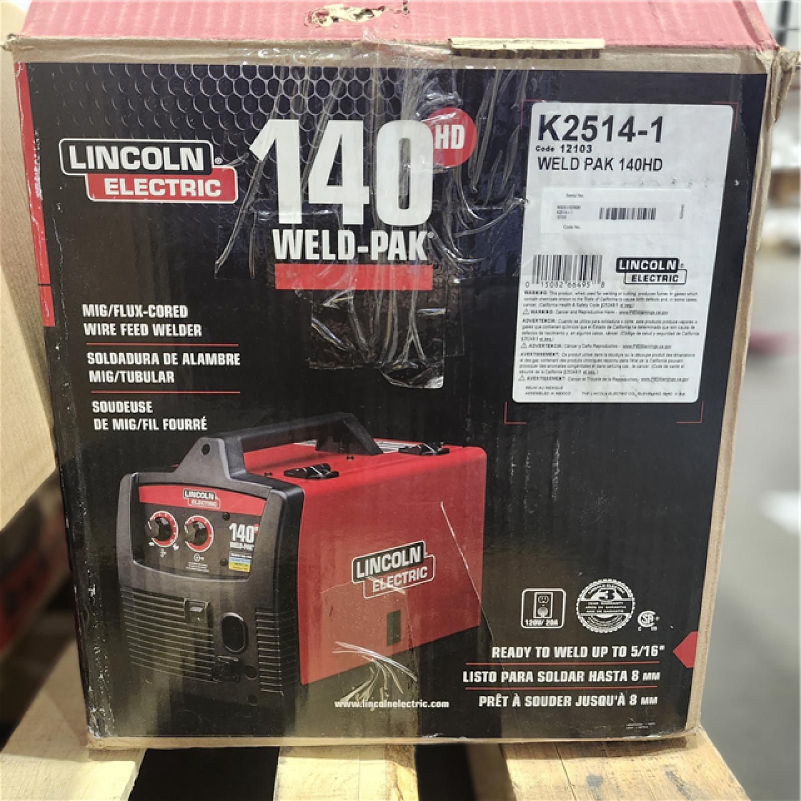 Dallas Location - As-Is Lincoln Electric Weld Pak 140HD Welder