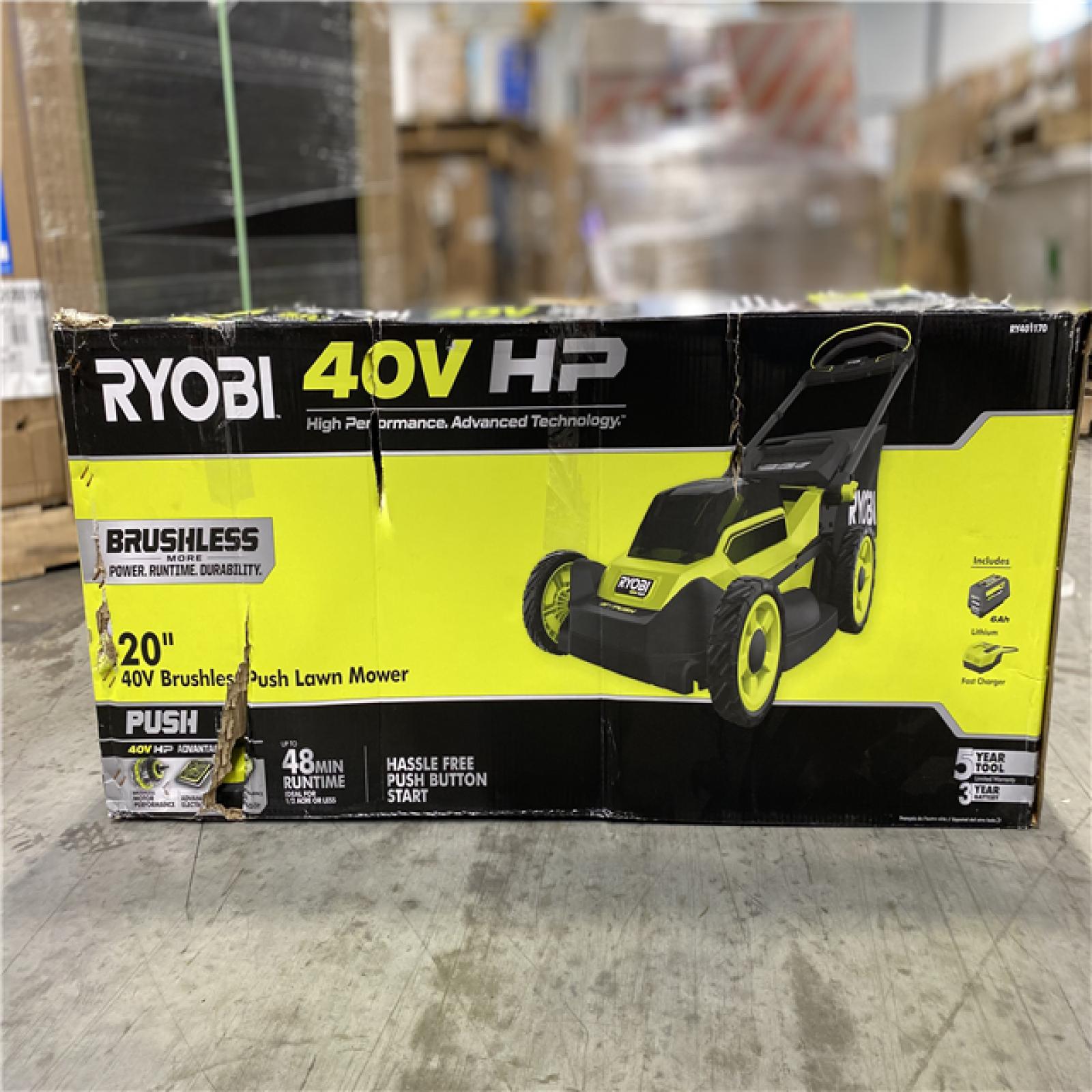 DALLAS LOCATION NEW! - RYOBI 40V HP Brushless 20 in. Cordless Battery Walk Behind Push Mower with 6.0 Ah Battery and Charger