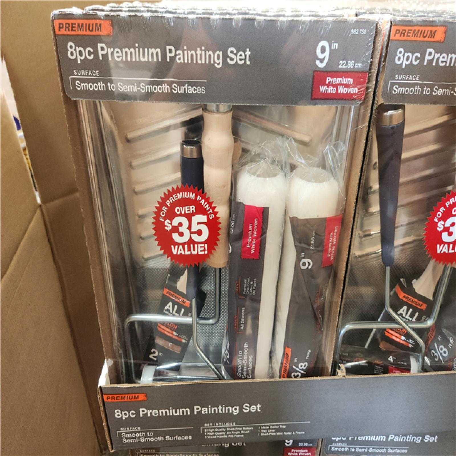 Phoenix NEW Premium Painting Set 8-Piece Metal Tray/Microfiber Paint Applicator Kit Pallet (120-Boxes)