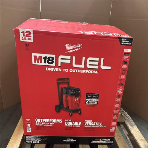 CALIFORNIA AS IS MILWAUKEE 12 GALLON DUAL BATTERY WET DRY VACUUM KIT