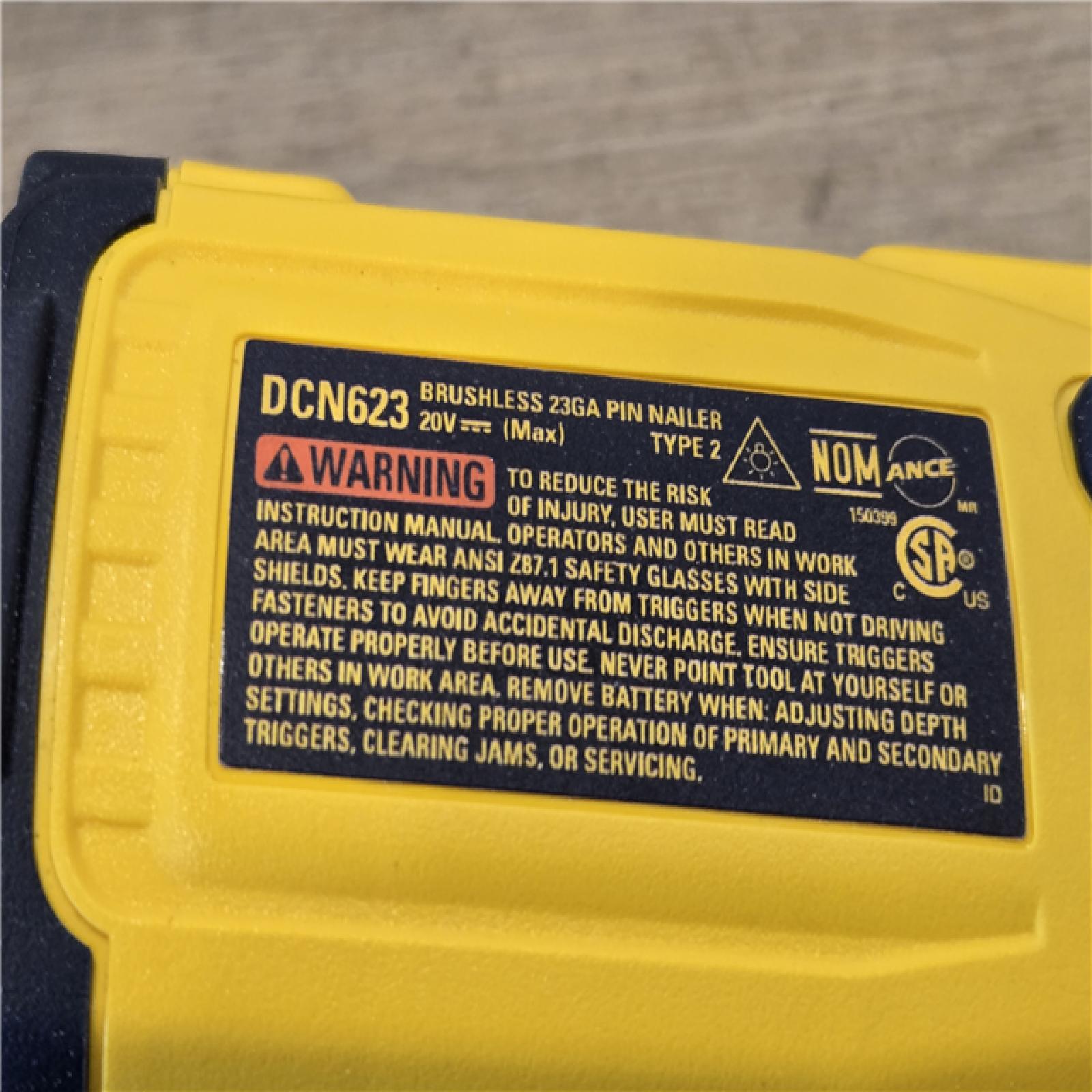 AS-IS DEWALT ATOMIC 20V MAX Cordless 23 Gauge Pin Nailer Kit
