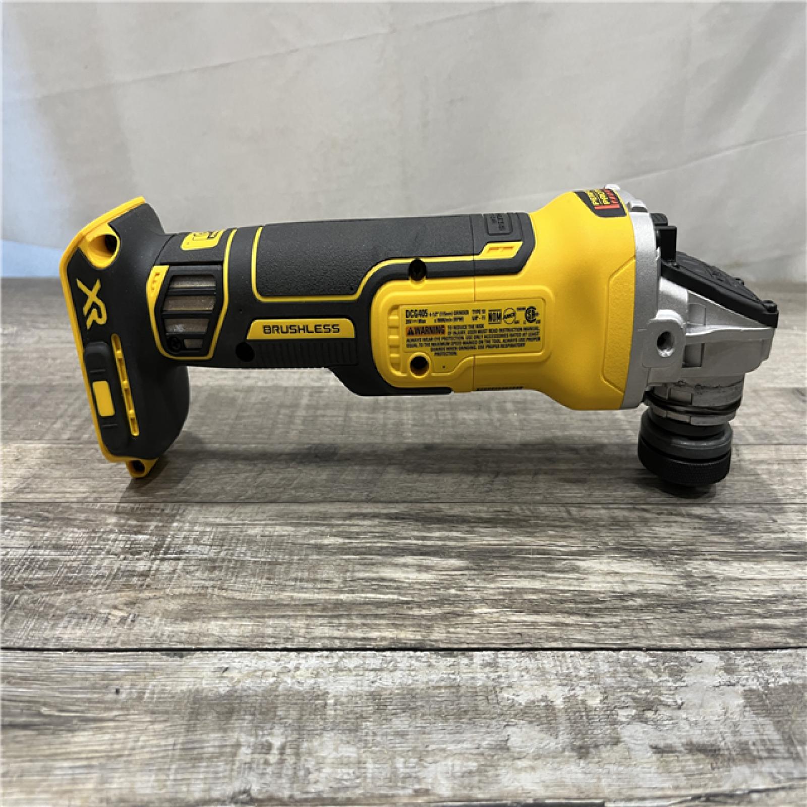 AS-IS DEWALT 20V MAX XR Cordless Brushless 4.5 in. Slide Switch Small Angle Grinder with Kickback Brake (Tool Only)