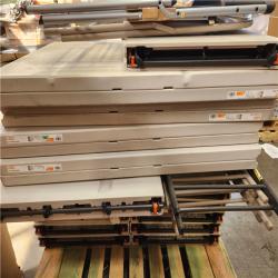 Phoenix AS-IS Mixed HDX Rectangle Almond Resin Top Single Hand Height Adjustable Folding Utility Table with Chairs Pallet (16-Tables)