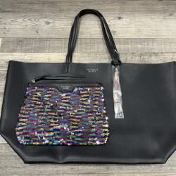 NEW - Victoria's Secret Black Tote Bag with Sequin Purse