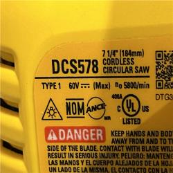 AS-IS DEWALT FLEXVOLT 60V MAX Cordless Brushless 7-1/4 in. Circular Saw with Brake (Tool Only)