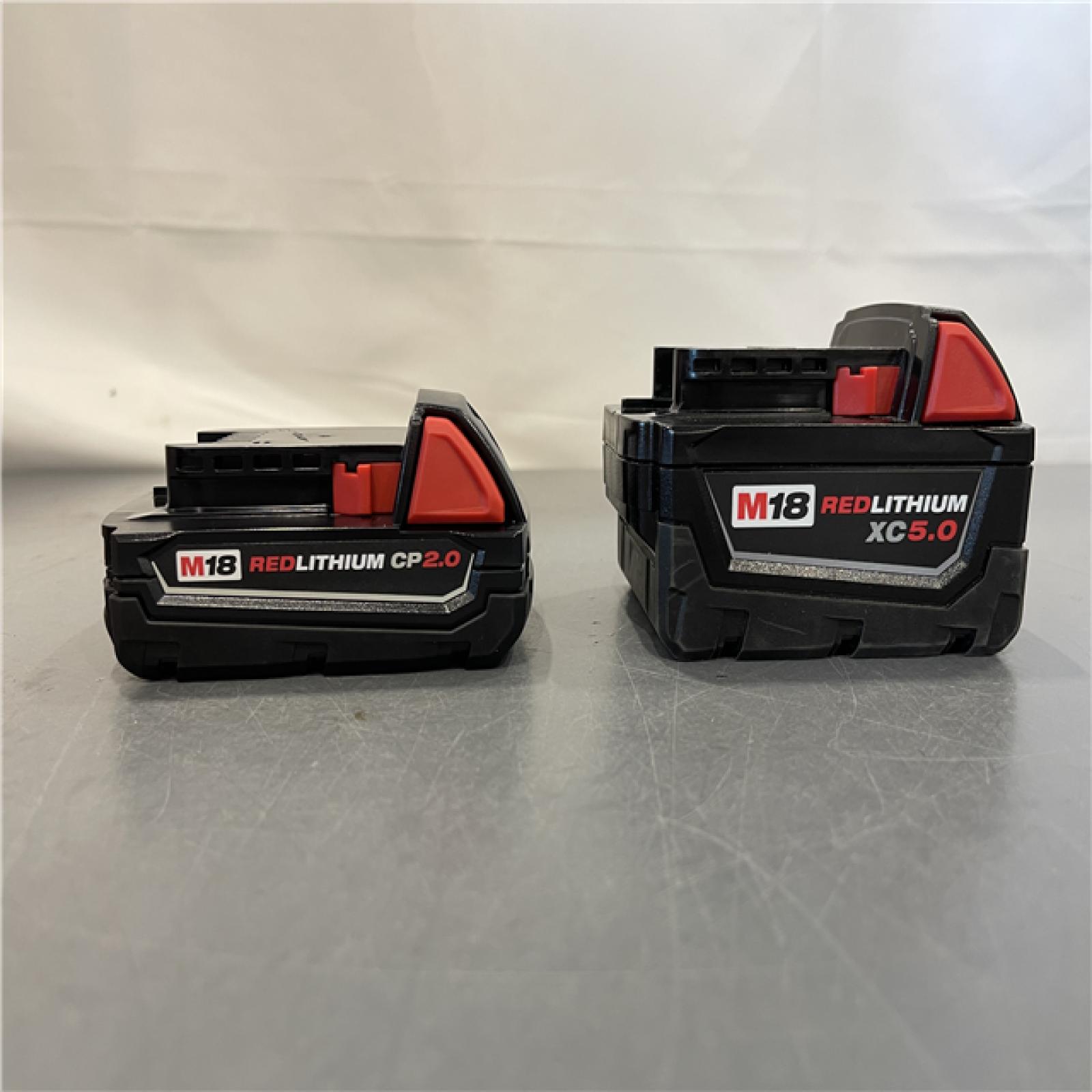 AS-IS - Milwaukee M18 Volt Lithium-Ion Starter Kit with One 5.0 Ah and One 2.0 Ah Battery and Charger