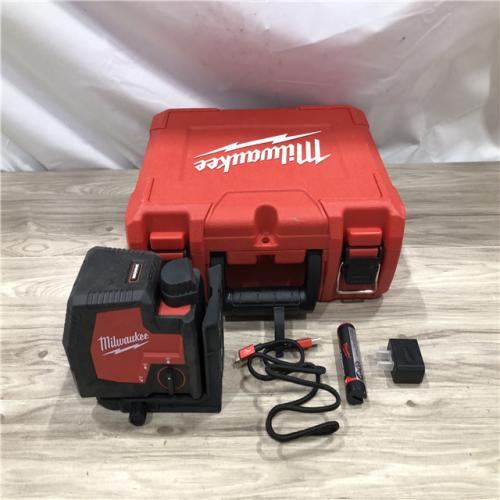 AS-IS Milwaukee 100 ft. REDLITHIUM Lithium-Ion USB Green Rechargeable Cross Line Laser Level Kit