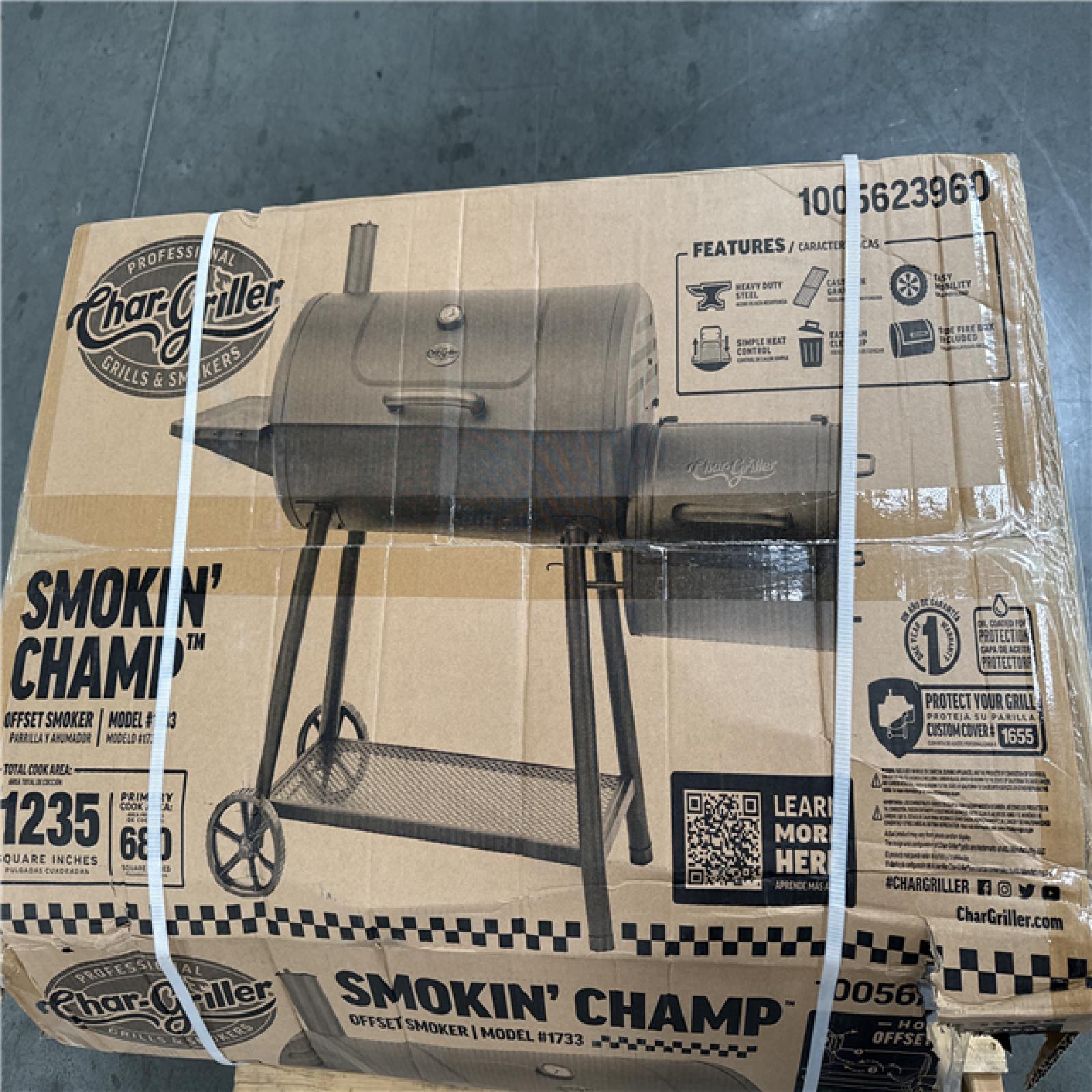 California AS-IS Professional Char-Griller Smokin Champ Offset Smoker (Damaged Box)