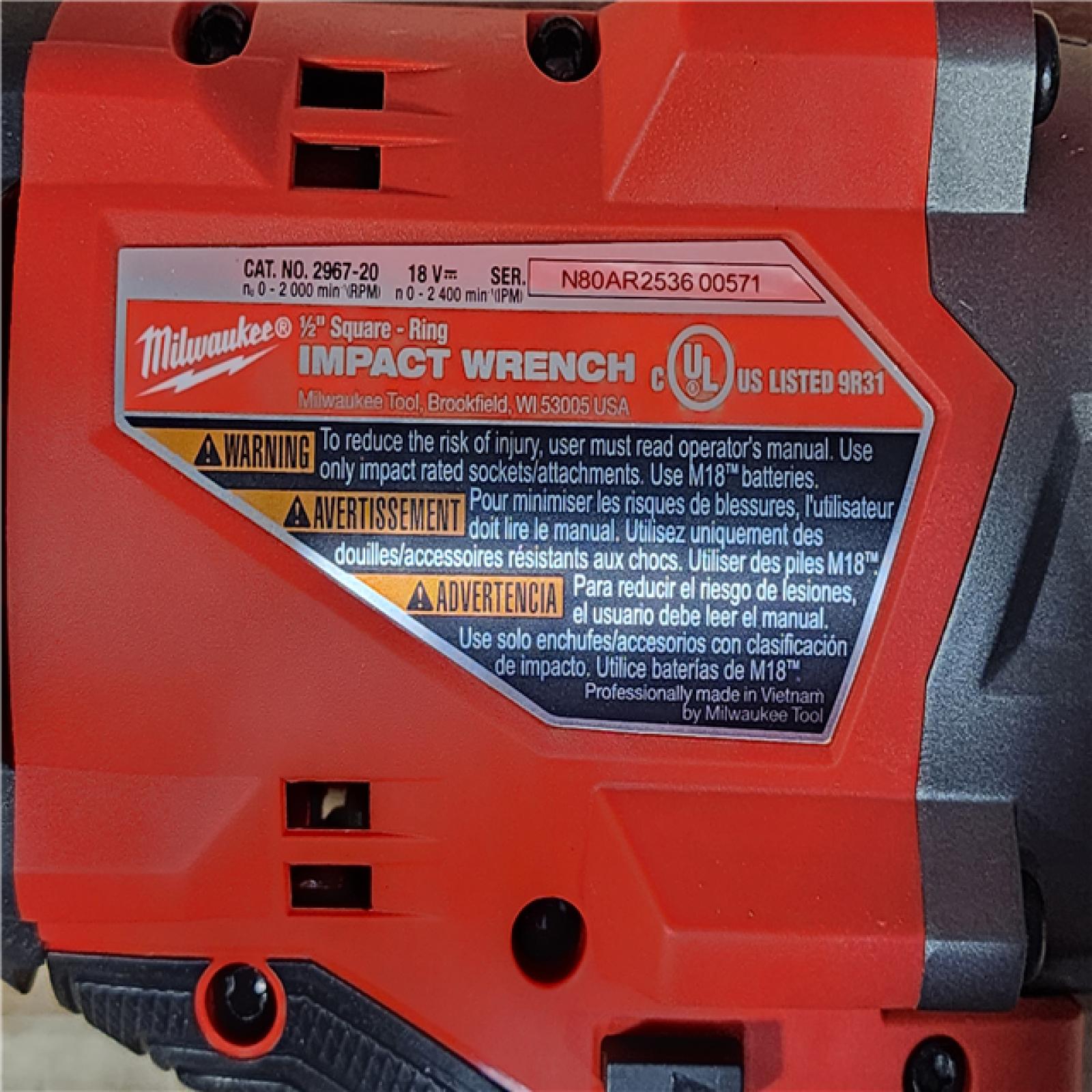 HOUSTON LOCATION - AS-IS (APPEARS LIKE NEW) Milwaukee FUEL 18V Lithium-Ion Brushless Cordless 1/2 in. Impact Wrench with Friction Ring (Tool-Only)