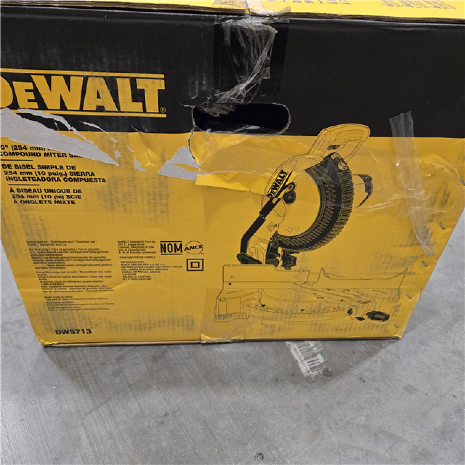 AS-IS DEWALT 15 Amp Corded 10 in. Compound Single Bevel Miter Saw