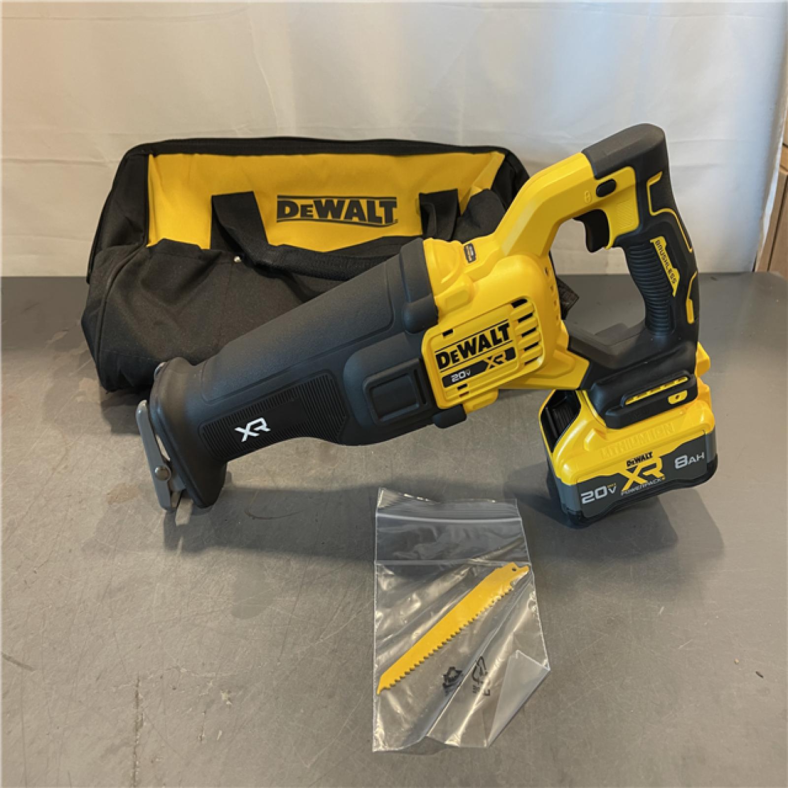 AS-IS - DeWalt 20V XR Lithium-Ion Cordless Reciprocating Saw with 20V Max XR 8.0 Ah Battery