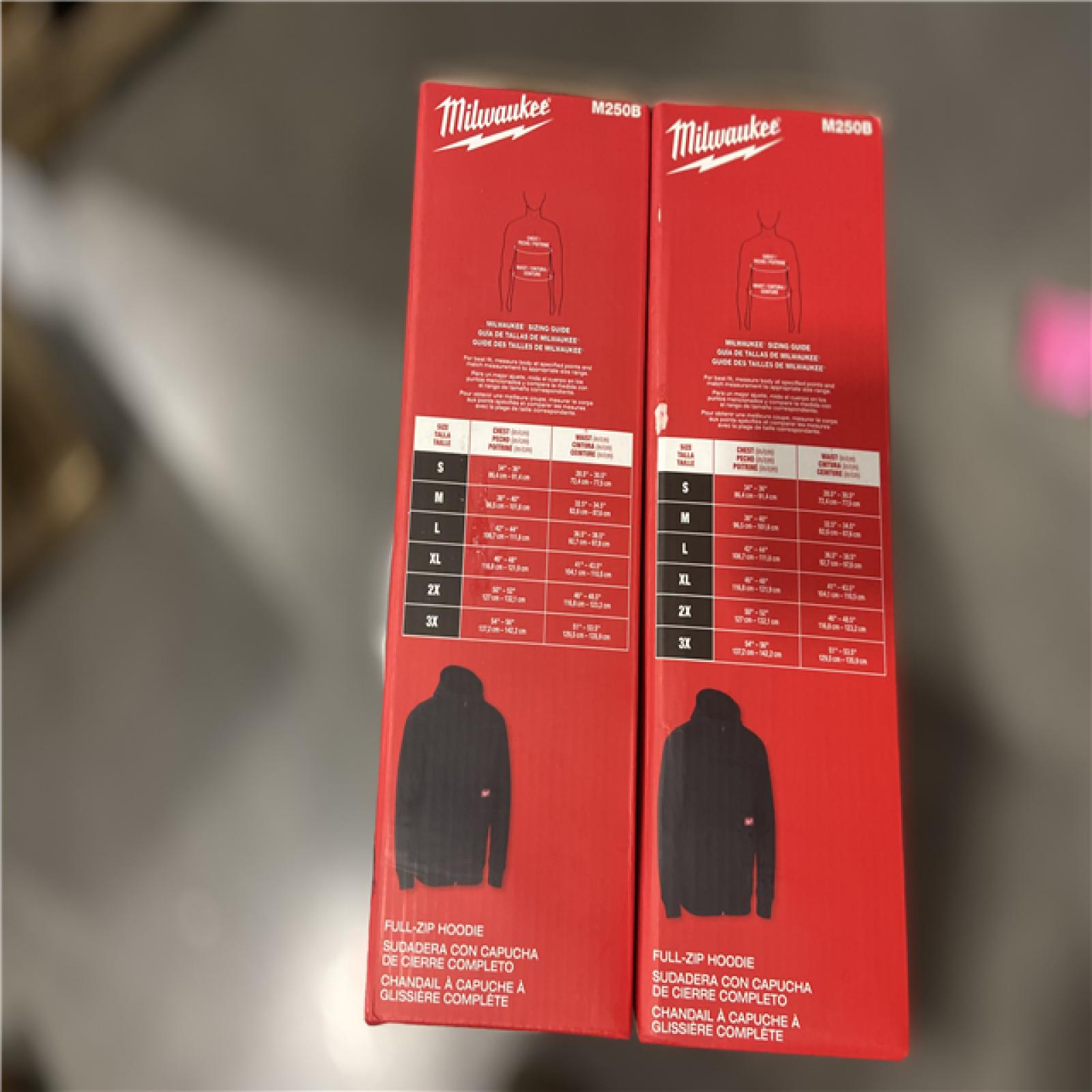 NEW! - Milwaukee Men's X-Large Black GRIDIRON Full-Zip Hoodie - 2 UNITS