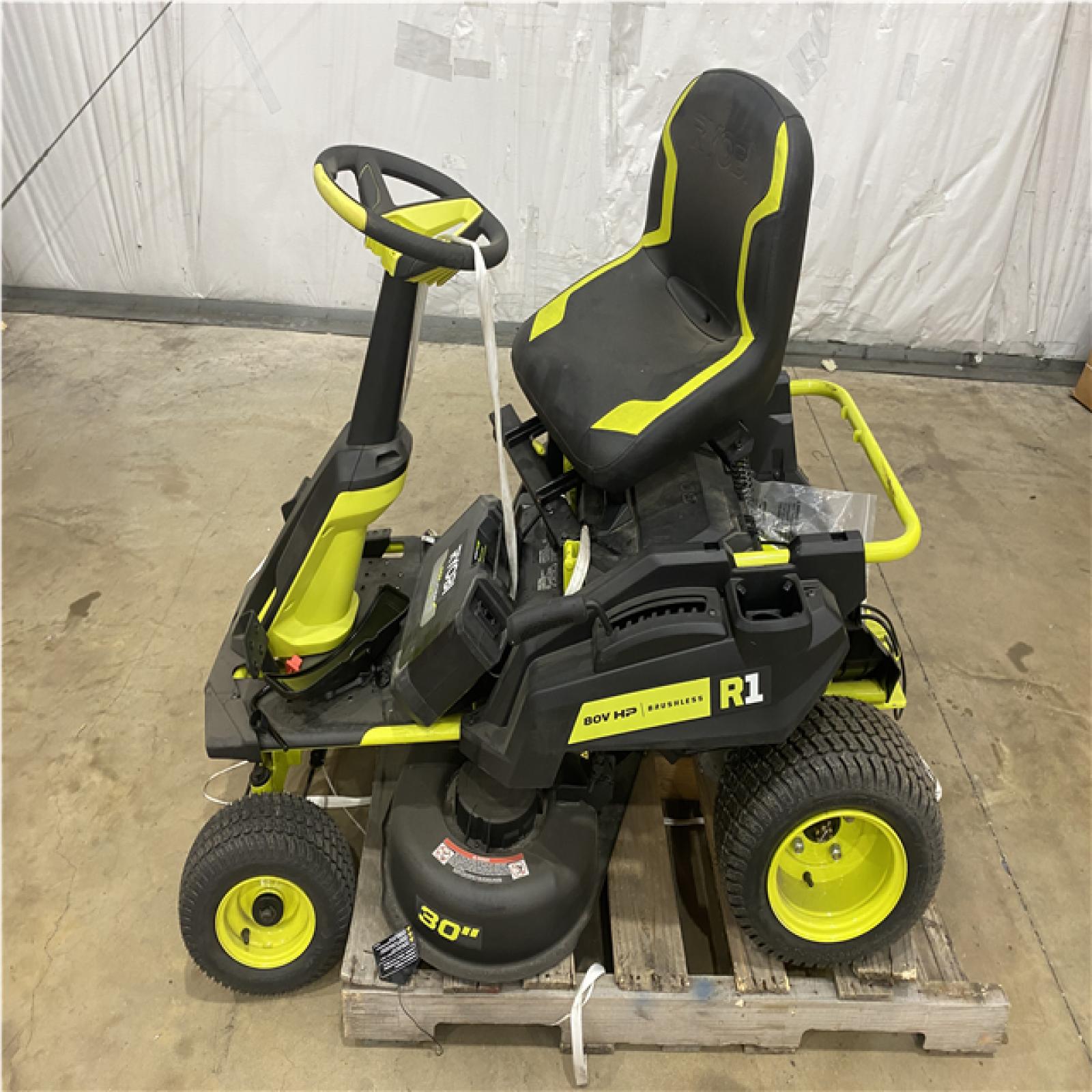 Houston Location - AS-IS Outdoor Power Equipment RYOBI R1 80V HP 30 IN SIT DOWN MOWER