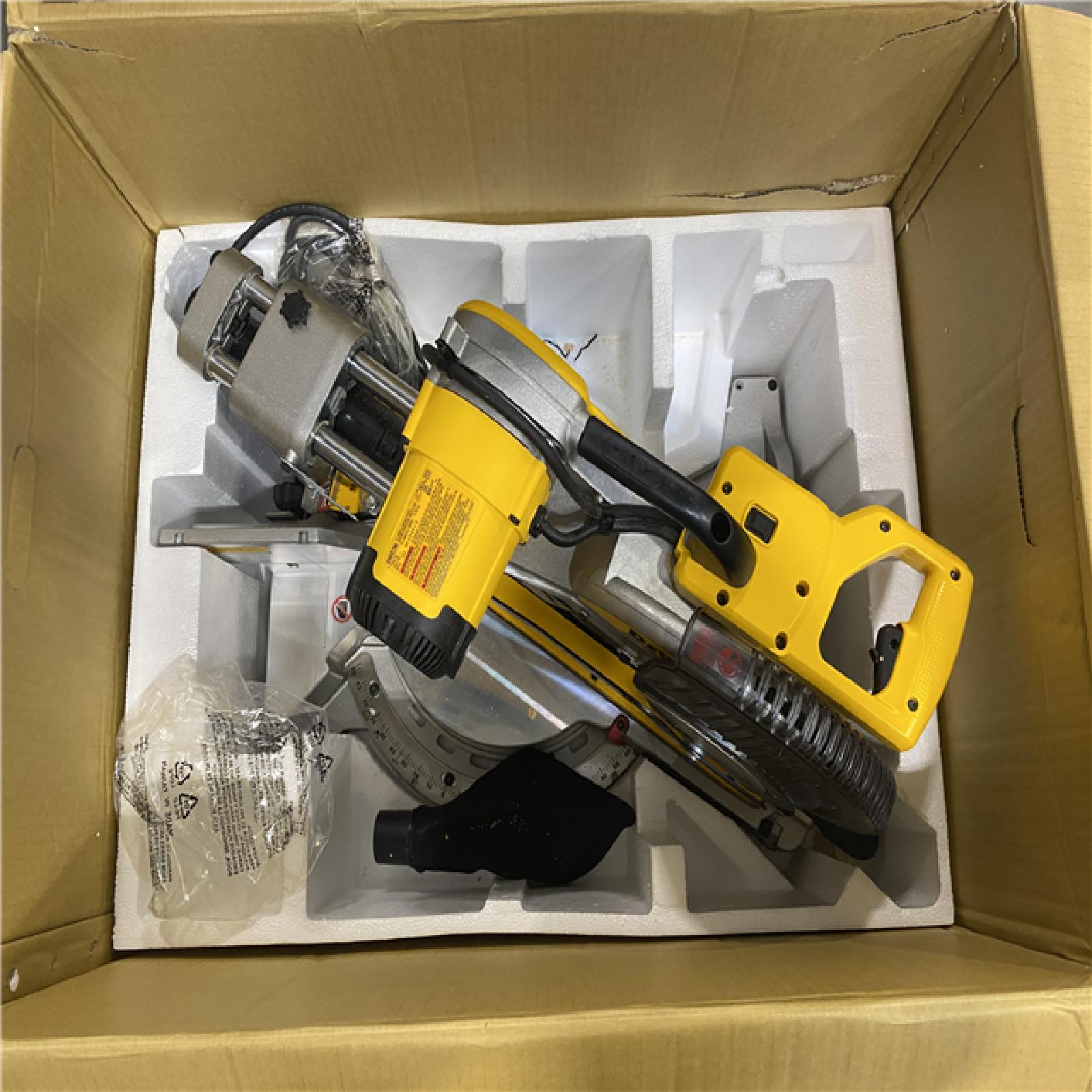 As-Is- DEWALT 15 Amp Corded 12 in. Double Bevel Sliding Compound Miter Saw