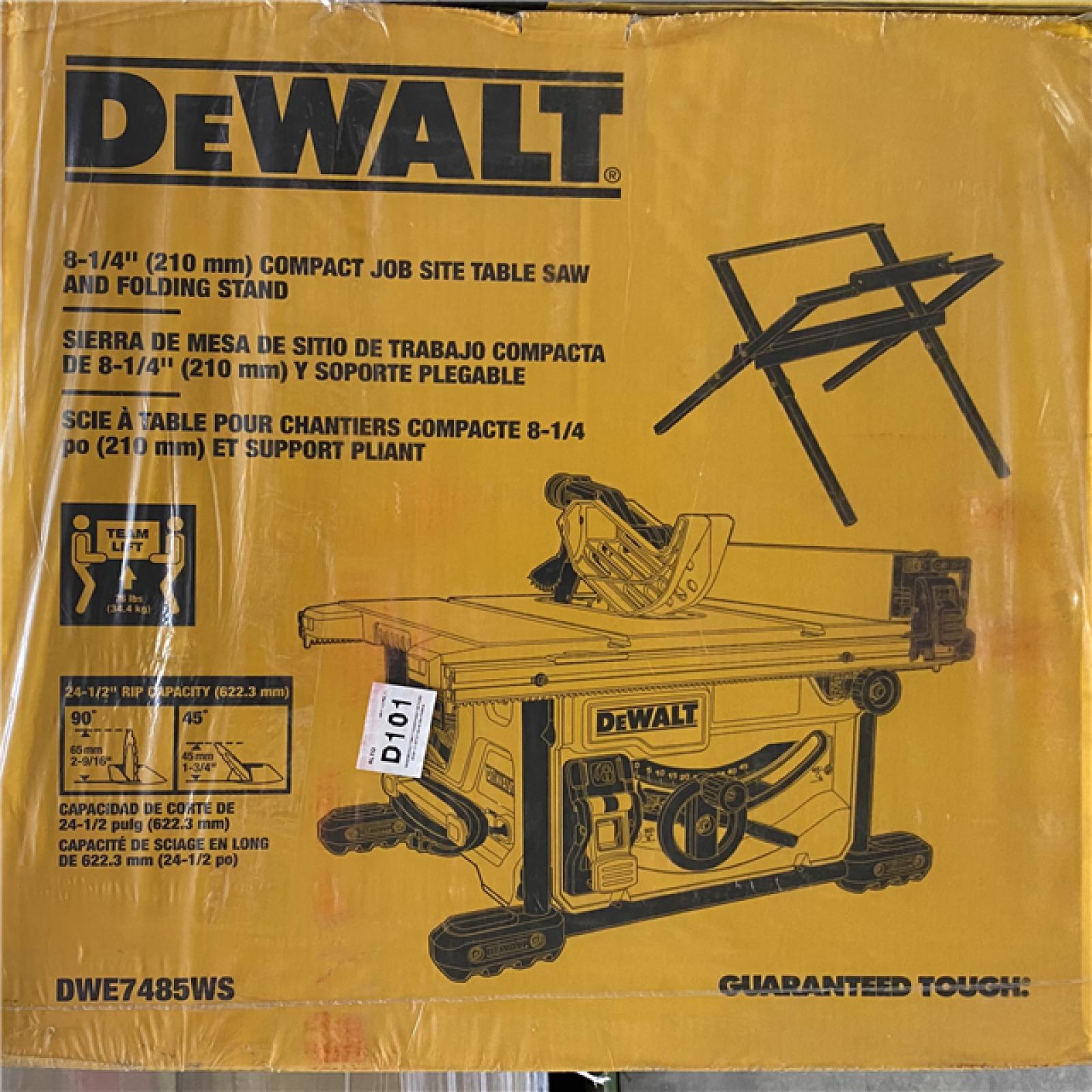 NEW- DEWALT 15 Amp Corded 8-1/4 in. Compact Jobsite Tablesaw with Compact Table Saw Stand