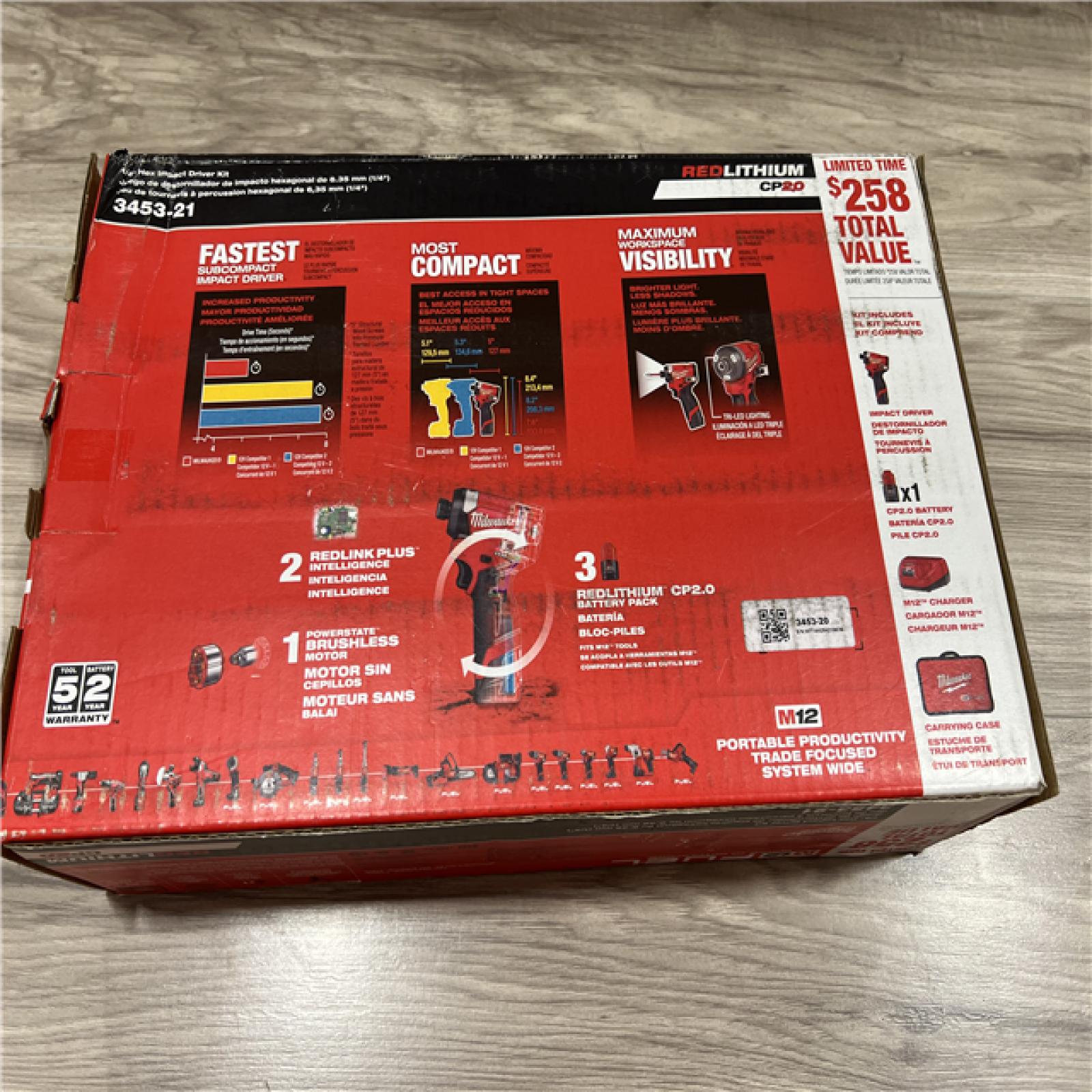 NEW Milwaukee  FUEL 12-Volt Lithium-Ion Brushless Cordless 1/4 in. Hex Impact Driver Compact Kit