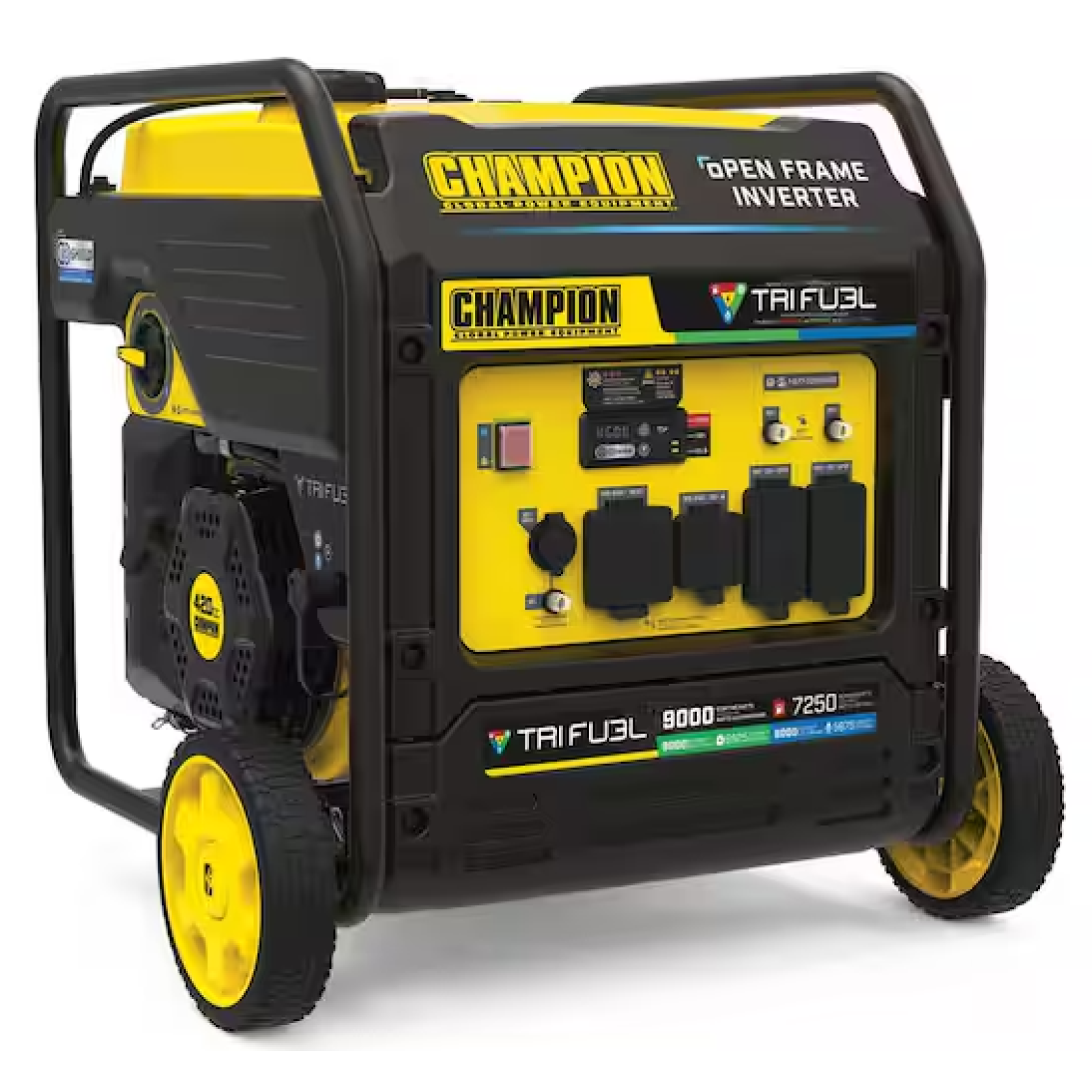 DALLAS LOCATION - NEW! CHAMPION 9000-Watt Electric Start Tri Fuel Generator  CO Shield