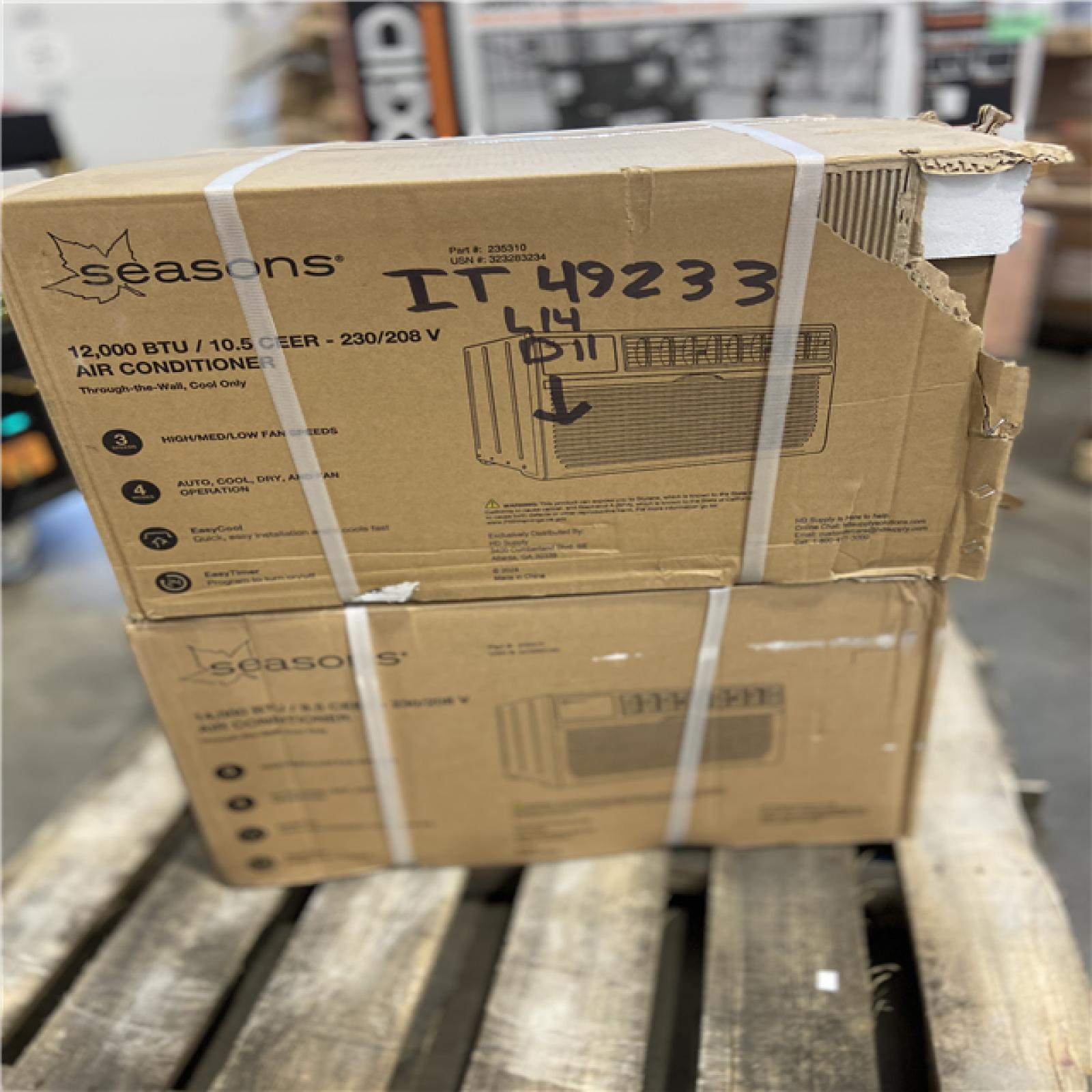DALLAS LOCATION - Seasons 12,000 Btu 230/208-Volt Through-The-Wall Cool-Only Air Conditioner (2 UNITS)