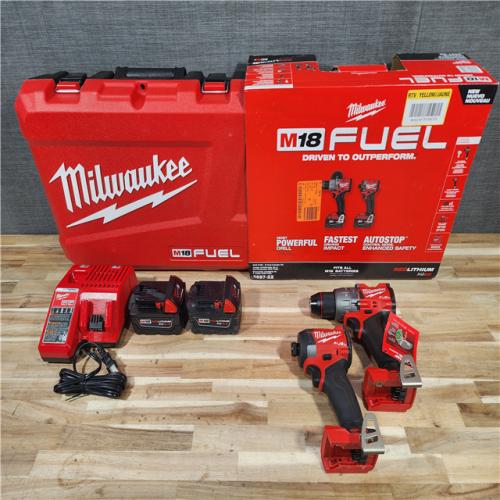 HOUSTON LOCATION - AS-IS Milwaukee  FUEL 18V Lithium-Ion Brushless Cordless Hammer Drill and Impact Driver Combo Kit